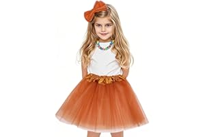 OQKAHIV 1 Stücke Tütü Minirock, Ballett Tanzröcke, Partyrock für Mädchen, Tutu Kostüm, Tüllrock Kinder Mädchen Röcke Tutu, Prinzessin Tüllrock, 3 Schichten Tüll Paillette Ballett Tanz Rock (Hellbraun)