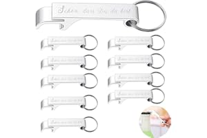 AXERHK 20 Stück Flaschenöffner Schlüsselanhänger, Custom-Taschengröße Flaschenöffner Bierflaschenöffner Bieröffner Kapselheber für Hochzeitsfeier Taufe Gästegeschenke(Schön, dass Du da bist)