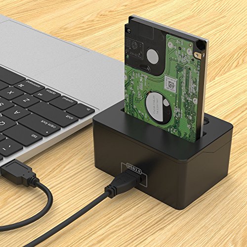 Mini SSD HDD Docking Station – GLOTRENDS K1 2,5 Zoll USB 3.0 SATA Festplatten Dock Docking Station, Maximal unterstützt 3TB Festplatten und 15mm dicke Festplatten, Stromversorgung über USB, aus ABS Plastik - 7