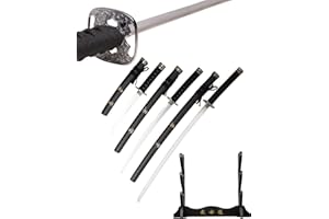 57 SPECIAL REPLICAS Spada Katana giapponese non affilata con fodero 100 cm, Wakizashi e Tanto Set - Spade Samurai Autentiche per la decorazione Ninja Katana Metallo - Manico in legno HK1107