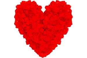 OWLKELA 3000 Pétalos de Rosa Rojos, Pétalos de Rosa Artificiales, Pétalos de Rosa, San Valentín, Boda, Bautizo, Cumpleaños, Ambiente Romántico
