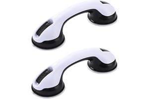 QIKUVER Maniglia per Doccia, 2PCS Maniglia di Sicurezza, Maniglia per Doccia Antiscivolo, Mobile Maniglia per Vasca, Senza Foratura, per Bagno, Doccia, WC, Bambini e Anziani (Nero)