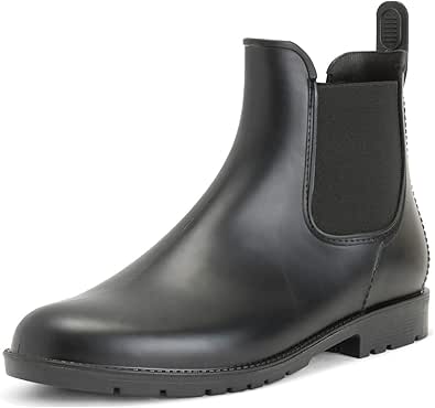 small black rain boots