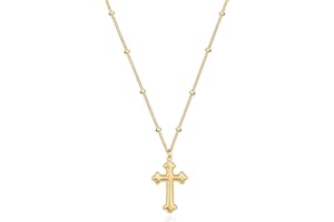 Jenosy Kette Damen Gold Kreuz Kette Gold Damen Personalisierte Kette mit Kreuz Zarte Halskette mit Kreuz Anhänger Damen Hypoallergene 18K Vergoldete Kette Modeschmuck für Frauen und Mädchen