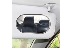 WOLAIYE Auto Innenspiegel Styling Zubehör Seatback Universal Selbstklebend Make-up Spiegel Sonnenschutz Visier HD Edelstahl