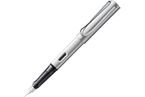 Lamy AL-star whitesilver - Stylo Plume avec grip ergonomique et plume acier en taille F - corps en aluminium léger - avec cartouche T 10 bleue - Droitier