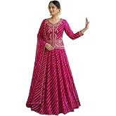future of luxury Women’s Designer Georgette Lehenga Choli Set with Embroidered Jacket and Fancy Lace Dupatta Ready to Wear Tr