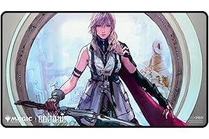 Ultra PRO - Final Fantasy x Universes Beyond Lightning, Army of One Black Stitched Playmat for Magic: The Gathering | Card Game Playmat, Final Fantasy Collectibles, Desk Mat Mousepad