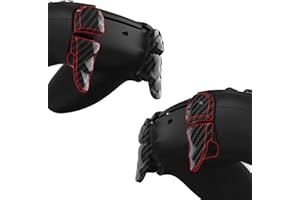 PlayVital Bouton Protection pour ps5 Manette,Gâchette pour ps5 Edge Controller Extension,Trigger Stop pour PS Portal Accessoires Rallonge Dune，2 Pairs-Fibre Carbone Graphite