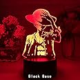 althiqahkey One Piece Monkey D Luffy 3d Night Light Led Color Changing Usb Battery Powered Night Lamp Bedroom Decor Nightlight