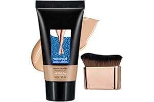 GENERIC Gradual Tan Moisturiser & Tan Remover, Full Coverage Concealer for Leg Makeup to Cover Veins, Waterproof Long Lasting Coverage Perfector with Brush, Hydrating Lightweight Formula(#02) (02)