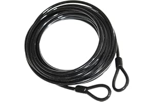 (1,50€/m) 1 Stahlseil 10m mit 2 Schlaufen 8mm Sicherungsseil wetterfest ummantelt für Gartenmöbel Terassenmöbel NEU Old-Harvest