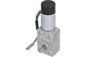 Eujgoov Encoder Reduceringsmotor, DC 24V Vinschmotor med Självåtdragande | Legerat Stål Utgående Axel, 6mm D-typ, 10-600 Reduktionsförhållanden, för Industriella Drifter, Automation