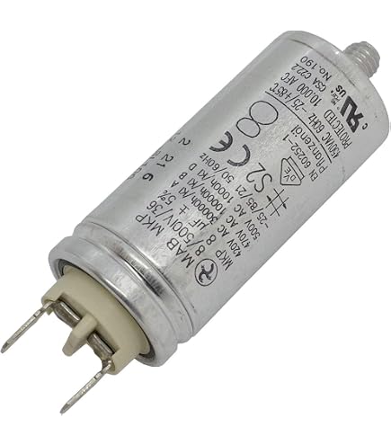 Condensateur De Démarrage 9µF 475V - Faston 6.3mm - Pour Sèche-Linge Beko, Electrolux, Zanussi...