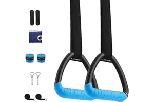 STRIXORN Lot de 2 anneaux de gymnastique en ABS pour l'intérieur et l'extérieur avec sangles réglables de 3 m, certifié de sécurité jusqu'à 1000 lbs, pour la musculation, la callisthénie, les enfants