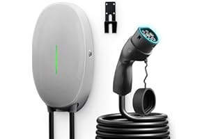 WISSENERGY Wallbox per Veicoli elettrici da 7KW, Stazione di Ricarica per Auto elettriche Intelligenti per la casa di Tipo 2 con Caricatore monofase Standard UE IEC 62196-2, Cavo 32A 6M