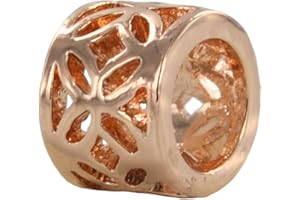 QUIGES Eligo - Oro Rosa rodio slide-on Charm flor Ornament Design para Eligo/Endless cuero Pulseras