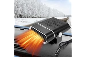 GENERIC Car Heater,12V Portable Car Heater, Cigarette Lighter Windshield Defroster & Defogger, 2 in 1 Heating & Cooling Fast Heating Defrost Defogger with 360° Rotating Base for Car SUV Van (Black)