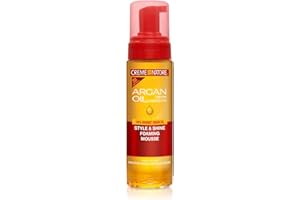 Creme of Nature Argan Oil, Mousse Coiffante à l’Huile d’Argan du Maroc, Mousse Cheveux Bouclés, Frisés et Crépus, Produit Coiffant Brillance et Hydratation, Sans Rinçage, Produit Cheveux - 207ml