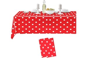 TRIMMING SHOP Confezione da 2 tovaglie rettangolari in plastica usa e getta, impermeabili, facili da pulire, 137,2 x 274,3 cm, per baby shower, matrimoni, compleanni, Natale, feste, decorazioni per la tavola della
