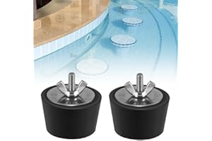SKJJL 2 tapones de invierno para piscina, 38 mm, boquilla de entrada, tapones de goma cónicos con tuerca de ala de acero inoxidable, para piscina Intex para tuberías de desagüe