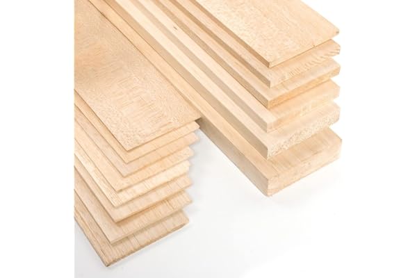 Materia Prima Bois de Balsa pour l'Artisanat et les Projets. Planche Bois Léger pour Maquettes et Modélisme d'Avions. Feuille de Balsa Facile à Couper. Feuille de 10 x 100 cm. 2 mm - Paquet 2 unités.