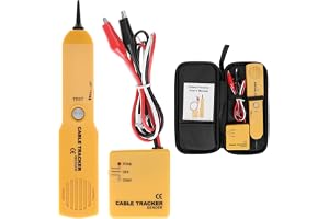 QWORK® Wysokiej jakości tester i lokalizator kabli, tester kabli RJ11, detektor kabli i generator tonu, do wykrywania i testowania ciągłości obwodu, baterie nie są dołączone
