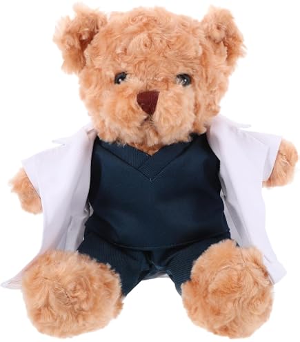 Kuscheliger Arzt-Teddybär – 33 Cm Braun Mit Abnehmbarem Arztkittel | Geschenk Zur Genesung