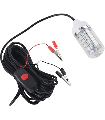WEIHONG Lampe Pêche Sous-Marine LED 13W - IP68 - Câble 5m - Attire Poissons Nuit (Vert/Bleu/Blanc)