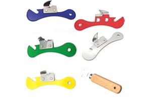 EULAPGOE 5 Pezzi a Mano Leggero apriscatole, apriscatole Coperchio, apriscatole in Acciaio Inox, apriscatole Kitchen Aid, e 1 apribottiglie