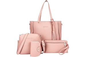 ZEELIY 2023 Mode 4pc Sac Fourre Tout Femme Sac En Cuir Femme Bandouliere De Grande Capacité Sac À Main Femmes Sac À Main Grande Capacité Casual Reto Fashionleather Femmes Sac À Main