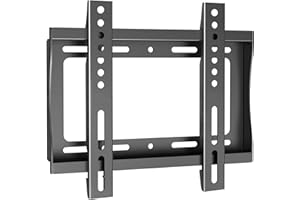 PERLESMITH Support Mural TV avec Conception à Profil Bas pour Les Téléviseurs de 17-42 Pouces - Support de Fixation Ultra-Mince Type Fixe avec VESA Max 200x200mm Capacité Max de 30 kg