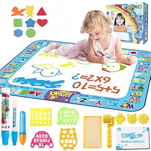 PATPAT Magic Water Doodle Mat Mat 40 X 32 Inches - Large Water Drawing Mat No Mess - Kids Coloring Painting Writing Doodle Board Educational Toys Gifts for Boys Girls Age Above 3 Years Old