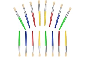 KIGNIOTE 16 Piezas Pinceles para Pintura Niños,Cepillos Pintura Infantil de Colores Pinceles de Garabatos Niños Pinceles de Cerdas Redondas para Niños Práctica Pintura por Pinceles de Acuarela Principiantes
