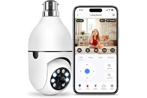 Guardwell 4Mp WiFi Bulb CCTV Camera for Home Security | 360° Rotation | Color Night Vision | Motion Detection Two-Way Audio | Wireless Light Bulb Camera with Mobile App V380 Pro (Light Camera2)