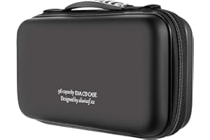 KUOCDSIK Range CD, boîtier de DVD Blue-Ray EVA de 96 capacités Organisateur de Stockage de Disque Dur de Protection pour Les Voyages en Voiture (96 Capacités, Noir96)