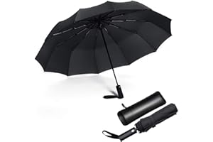 JIGUOOR Parapluies Pliants Femme,résistant au Vent Tempete Voyage Petit Parapluie Compact Automatique Umbrella Home Solide Pour Homme et Femme