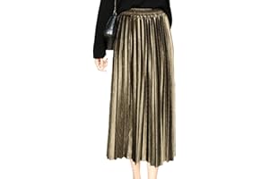 HAHAEMMA Señoras Falda Plisada Falda Larga Vestidos Falda Larga Falda Plisada Maxi Plisada Cintura elástica Alta Una línea de Pliegues