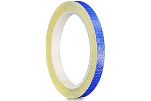 Reemky 1cm x 8M/26ft adesivi riflettenti intemperie ad alta intensità bici adesivi auto moto adesivo per la protezione di sicurezza ciclismo all'aperto (blu)