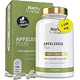 Apfelessig Kapseln hochdosiert - 1500 mg Apfelessig Komplex für den Stoffwechsel* - 180 vegane Kapseln - Apple cider vinegar