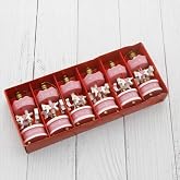 Senone 6-Piece Mini Carousel Christmas Tree Ornament Colorful Wood Traditional Design Decorative H For Children's Room and Christmas Decoration