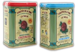 LalolaGourmet® - Pimentón Ahumado Español en Polvo - Dulce y Picante - Juego de 2 latas x 70 g- Con Tapa Dispensadora - Calidad Gourmet Premium - Producido en La Vera D.P.O. (Cáceres) -El Auténtico