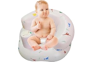 LOUUUOU Inflatable Baby Chair, Inflatable Baby seat, Portable Soft Blow Up Chair for Sitting Up Aged 3 Months and Above, Foldable Infant Seat Swim Travel Home Use