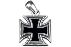 viva-adorno Herren Anhänger Eisernes Kreuz 925 Sterlingsilber AS61