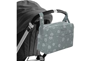 MIMUSELINA Organisateur Poussette Grand - Sac a Langer pour la Maternité ou pour la Poussette avec 7 Compartiments - Sac Poussette Bebe Réglable sur le Guidon de la Poussette