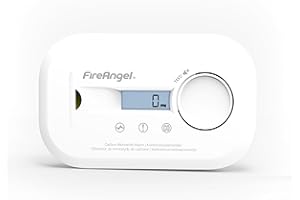 Fire Angel Cyfrowy Czujnik Tlenku Węgla FA6812 z Wyświetlaczem LCD, 10-letni Czujnik CO, Przenośny Alarm do Domu, Podróży i Przyczepy Kempingowej
