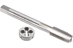 sourcing map 3/8 "-24 UNF Set di maschi e matrici, HSS macchina filettatura maschio con filettatura rotonda, mano destra