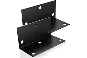 KEBITEDAMAI 2 Pz Staffe Angolari, Squadretta di Giunzione Angolare in Metallico, Staffe a L, Staffa Angolare a 90 Gradi, Connettore Angolare Metallico per Angolo Sedia in Legno Mobili Nero (100 x 100 x 200 mm)