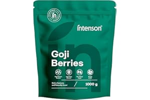 Intenson Baies de Goji Séchées, 1000 g, Super-aliment Naturellement Sucré, Riche en Fibres, Antioxydants et Protéines Végétales, Vegan, Sans Gluten, Sans Sucres Ajoutés