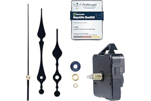 LUSEE Movimento Meccanismo Orologio da Parete Silenzioso con 1 Set di Lancette Orologio Corto per Parti Riparazione dell'Orologio Parete Sostituzione (Lunghezza dell'asse: 16 mm / 0,62 Pollici)